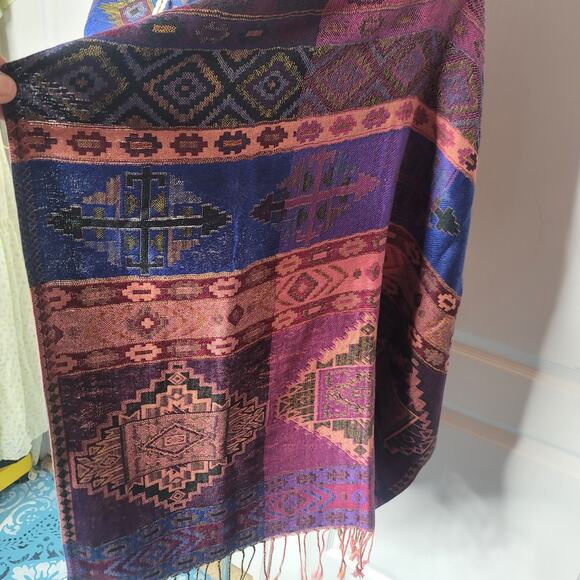 Boho hand-woven Poncho Bohemian Crop top Wrap Western Ethnic Clothing ONE SIZE - Picture 3 of 6